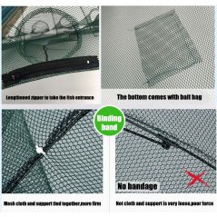 Gdeal Fishing Net Automatic Catch Fish Trap for Fishes Shrimp (Green)