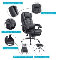 GTE Office Chair Massage USB Leisure Backrest Lift Seat (3 Colors)