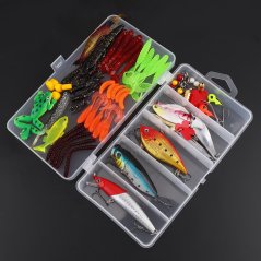 91 Artificial Soft Lures Crankbait Fishing Hook Gear Accessories Kit