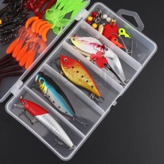91 Artificial Soft Lures Crankbait Fishing Hook Gear Accessories Kit