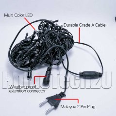 Hometech2u Multi Color 100LED 10M String Fairy Light Plug Lamp AC220V