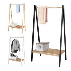Harto Modern Simple Wooden Clothes Rack Hanger (3 Colors)