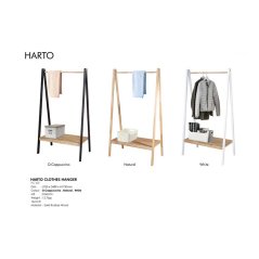 Harto Modern Simple Wooden Clothes Rack Hanger (3 Colors)