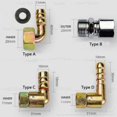 Gas Stove Connecter Hob Inlet Joint Hose Connection L Shape Elbow
