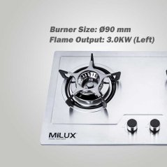 Milux Built-In Gas Stove Hob Stove Fully Stainless Steel Body (Silver)