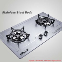 Milux Built-In Gas Stove Hob Stove Fully Stainless Steel Body (Silver)