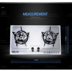 Milux Built-In Gas Stove Hob Stove Fully Stainless Steel Body (Silver)