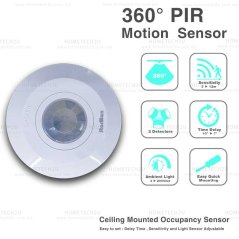 StarMax 360 Degree Ceiling AC PIR Infrared Motion Sensor LED Lamp