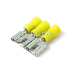 E-trimas Insulated Female Terminal Lug Wire Clip Yellow (10PCS)