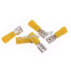 E-trimas Insulated Female Terminal Lug Wire Clip Yellow (10PCS)
