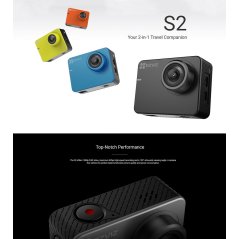 EZVIZ S2 Action + Dash 1080p 60fps Waterproof Camera with Wi-Fi Bluetooth CS-SP206 - FOC 16GB Micro SD (Yellow)