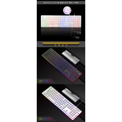 K Snake Keyboard K19 Brilliant RGB Light Effect Metal Gaming (Black)