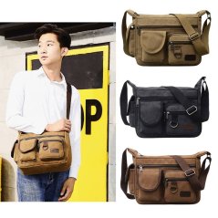 Men Multi Compartment Shoulder Style Canvas Messenger Bag (3 Colors)