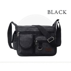 Men Multi Compartment Shoulder Style Canvas Messenger Bag (3 Colors)