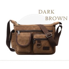 Men Multi Compartment Shoulder Style Canvas Messenger Bag (3 Colors)
