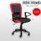 Hometech2u Mid Mesh Back Office Chair (Black - Red)